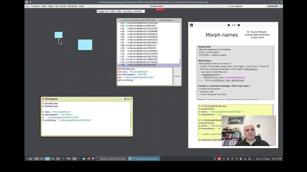 Naming and Referencing Morphs in Squeak/Smalltalk